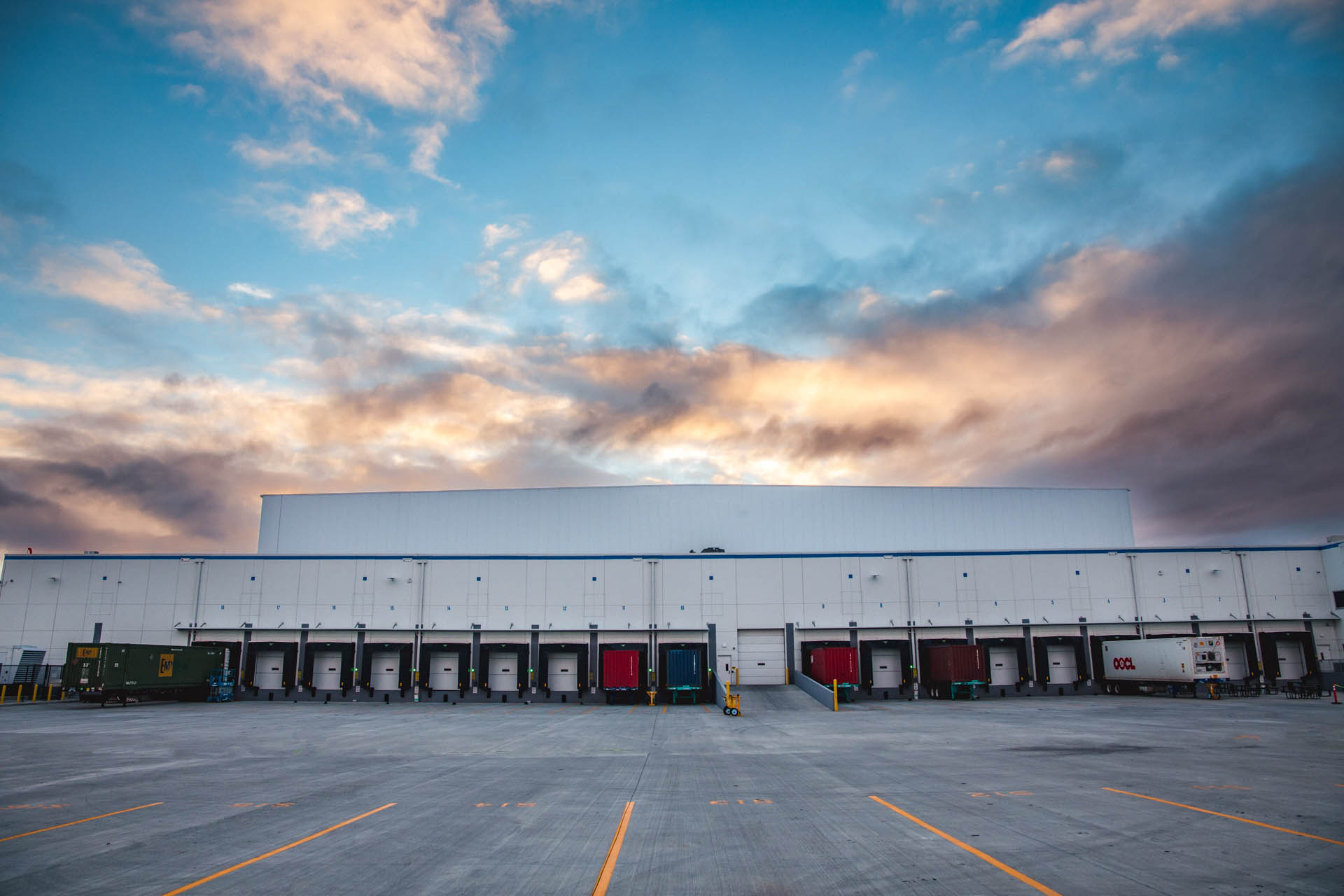 Airsun Express warehouse at sunset