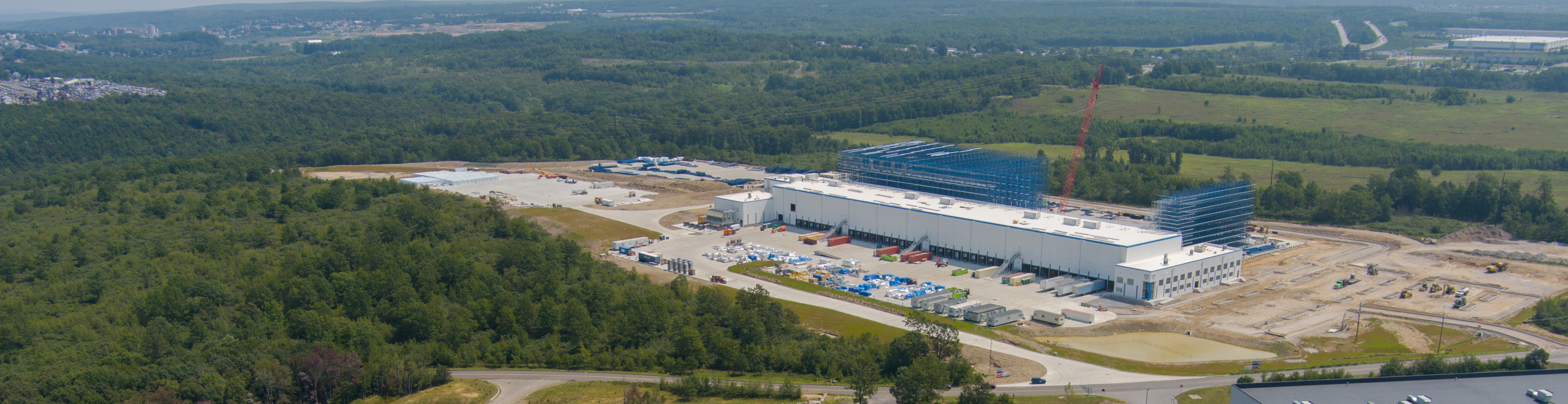 An aerial view of the Airsun Express automated cold storage warehouse in Hazleton Pennsylvania