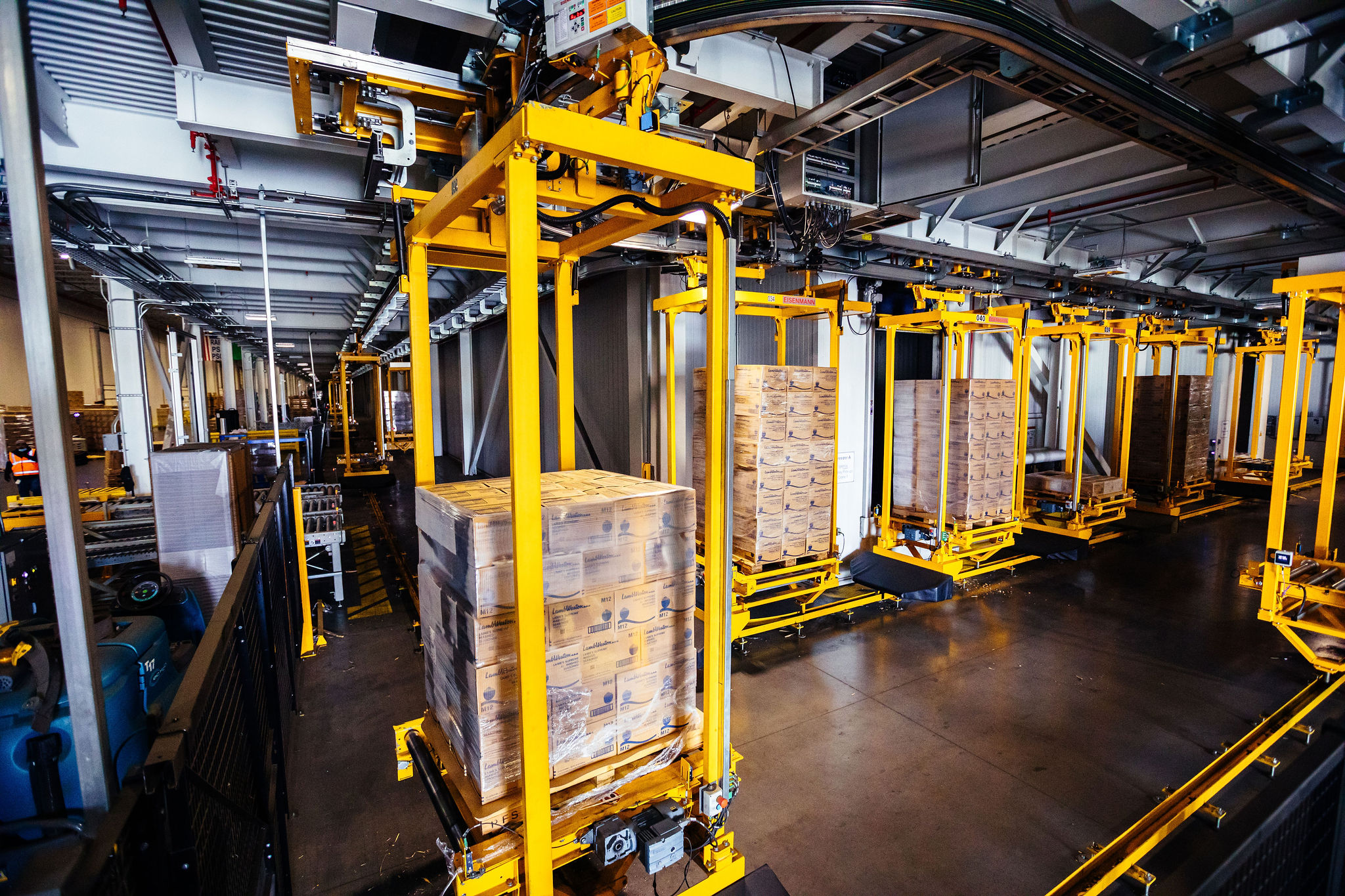 Inside an automated warehouse