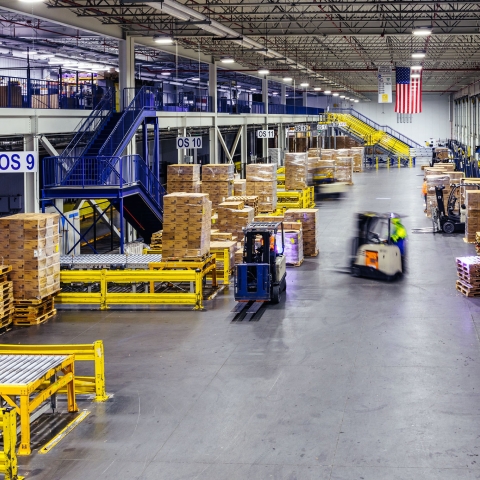 Interior of a Airsun Express cold storage warehouse