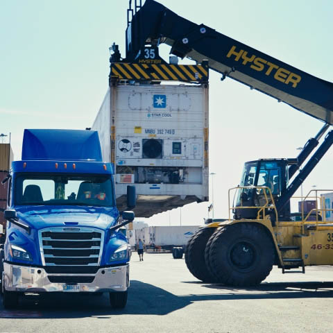 Truck being loaded